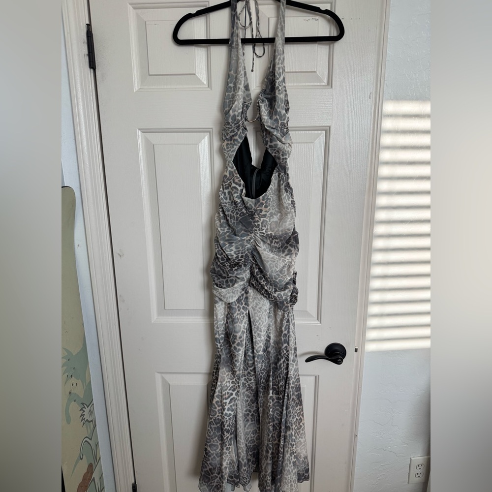 Leopard Print Halter Maxi Dress Oh Polly